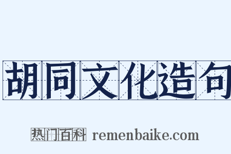 胡同文化造句是什么意思的图片